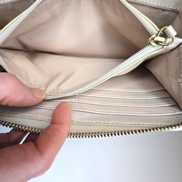 COACH Gathered Leather Madison Wallet - Pearl - Picture 5 of 12